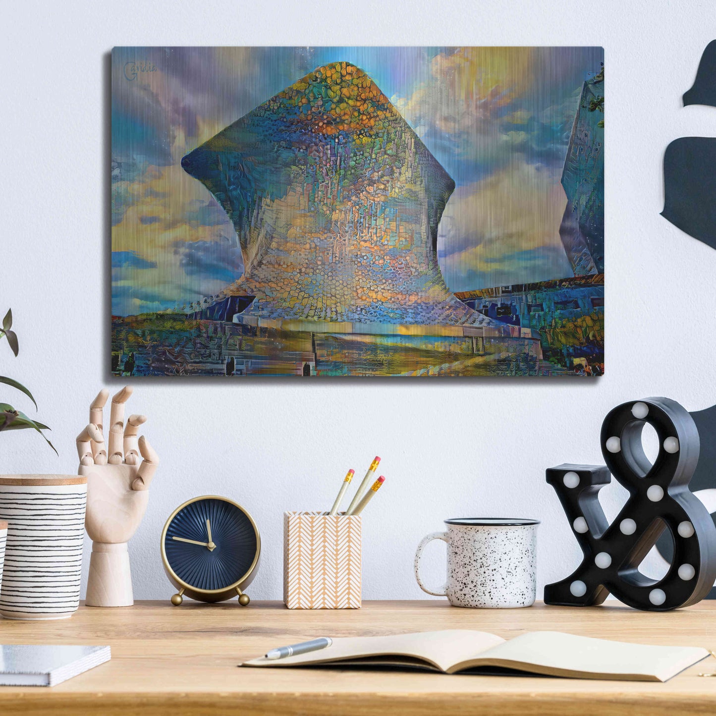 Luxe Metal Art 'Mexico City Soumaya Museum' by Pedro Gavidia, Metal Wall Art,16x12