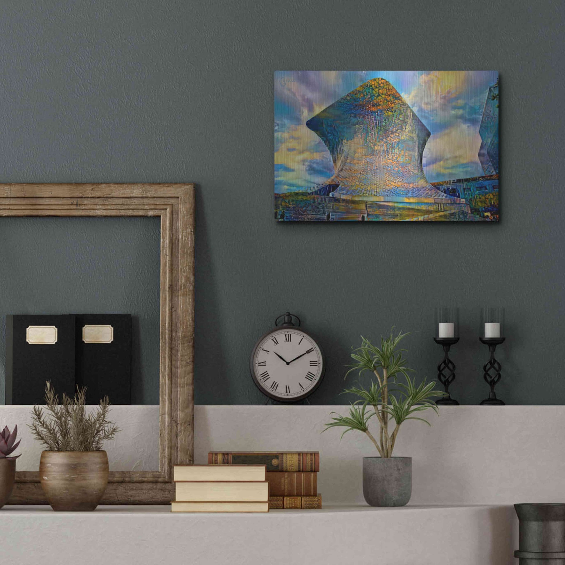 Luxe Metal Art 'Mexico City Soumaya Museum' by Pedro Gavidia, Metal Wall Art,16x12