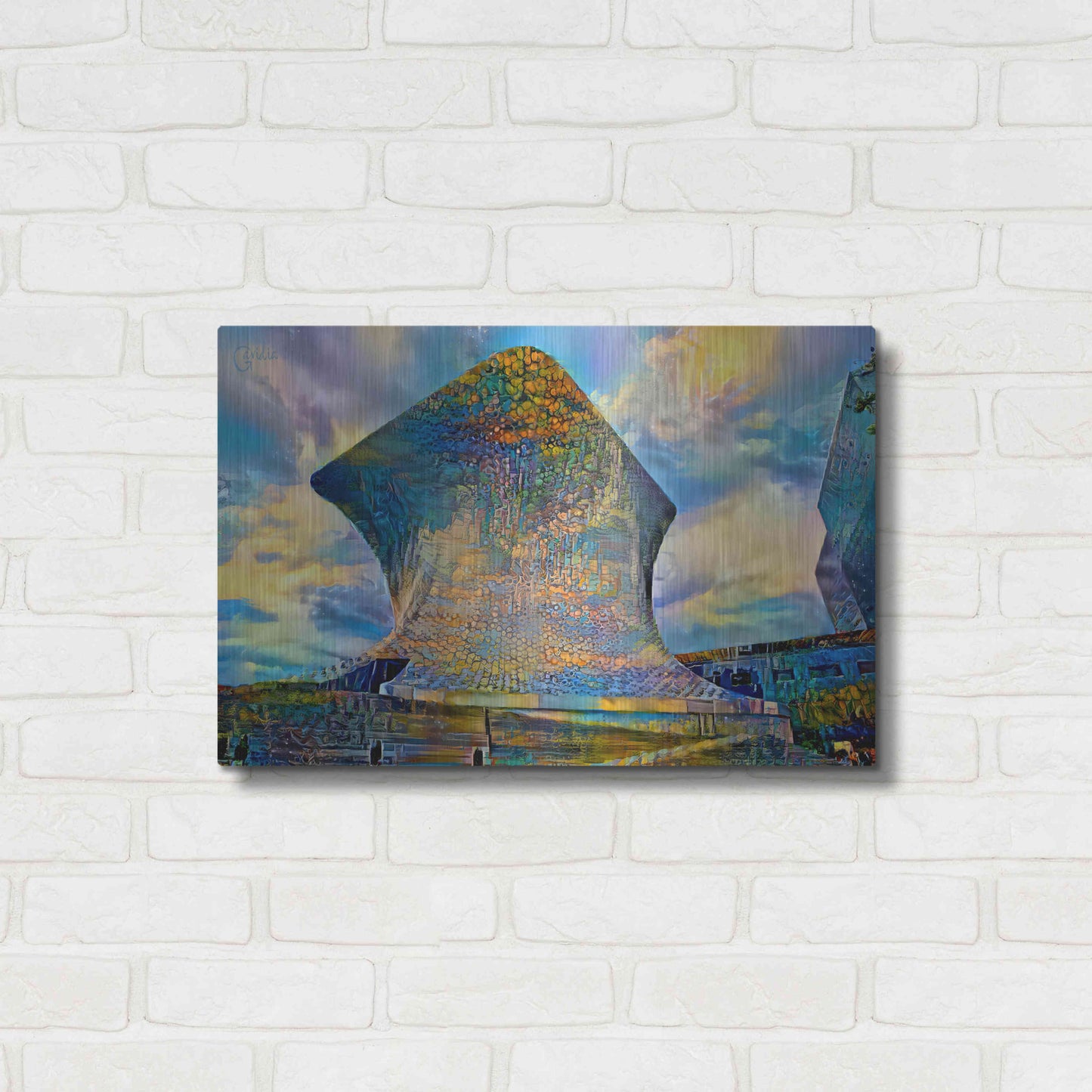 Luxe Metal Art 'Mexico City Soumaya Museum' by Pedro Gavidia, Metal Wall Art,24x16