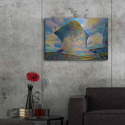 Luxe Metal Art 'Mexico City Soumaya Museum' by Pedro Gavidia, Metal Wall Art,36x24