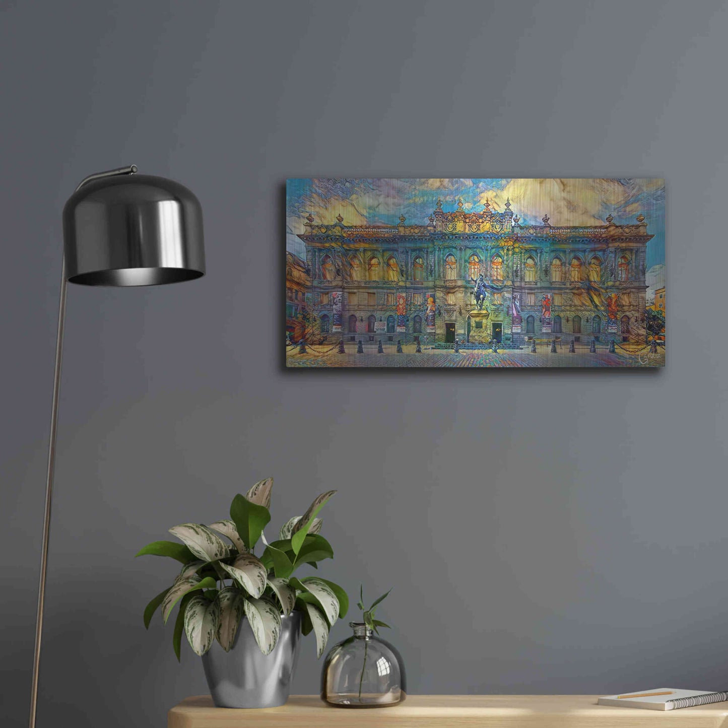 Luxe Metal Art 'Mexico City National Museum of Art' by Pedro Gavidia, Metal Wall Art,24x12