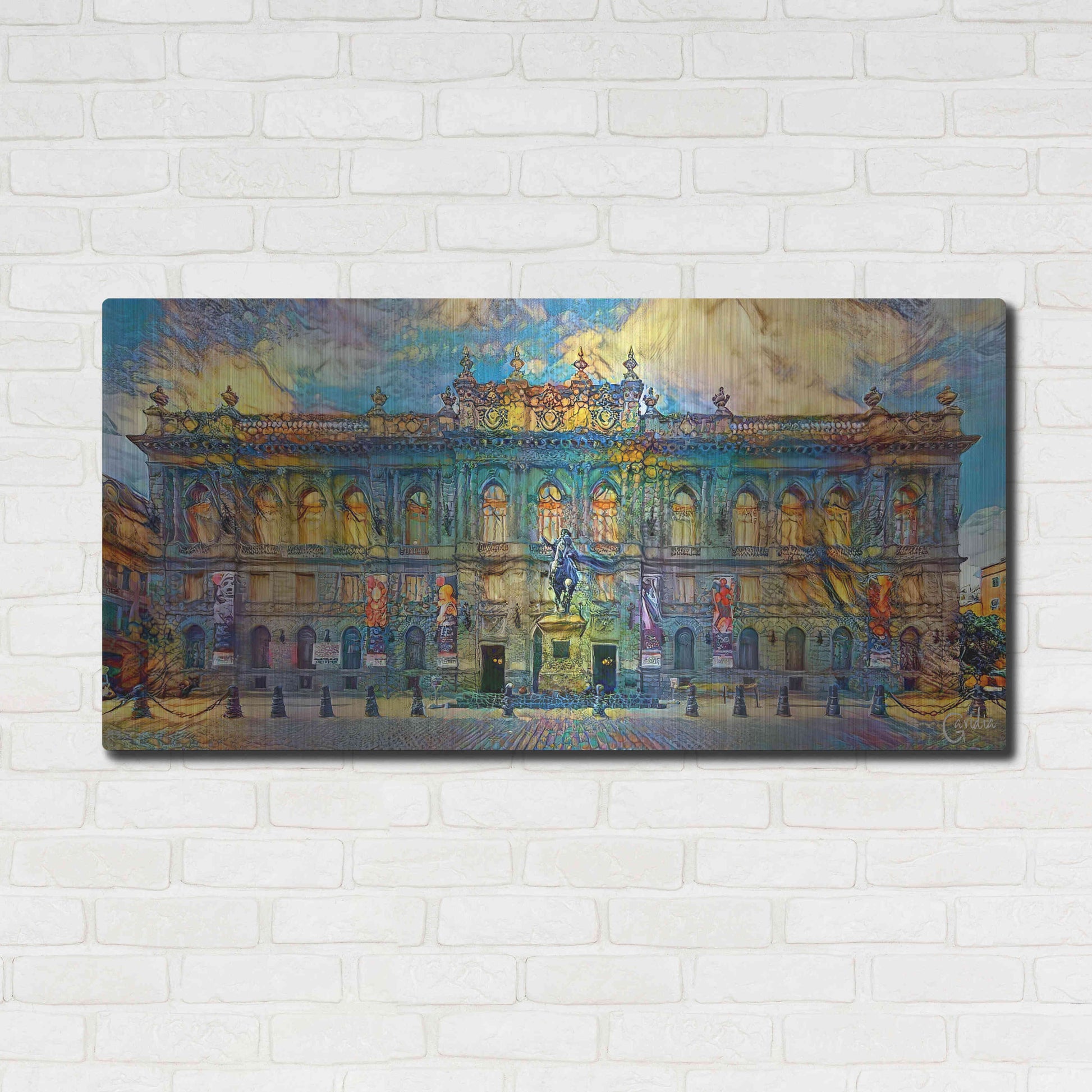 Luxe Metal Art 'Mexico City National Museum of Art' by Pedro Gavidia, Metal Wall Art,48x24