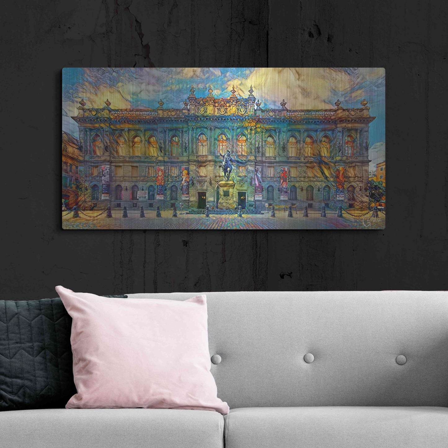 Luxe Metal Art 'Mexico City National Museum of Art' by Pedro Gavidia, Metal Wall Art,48x24