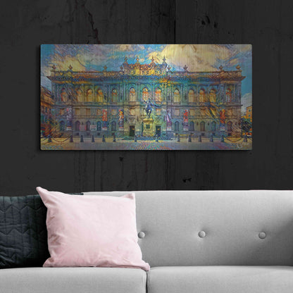 Luxe Metal Art 'Mexico City National Museum of Art' by Pedro Gavidia, Metal Wall Art,48x24