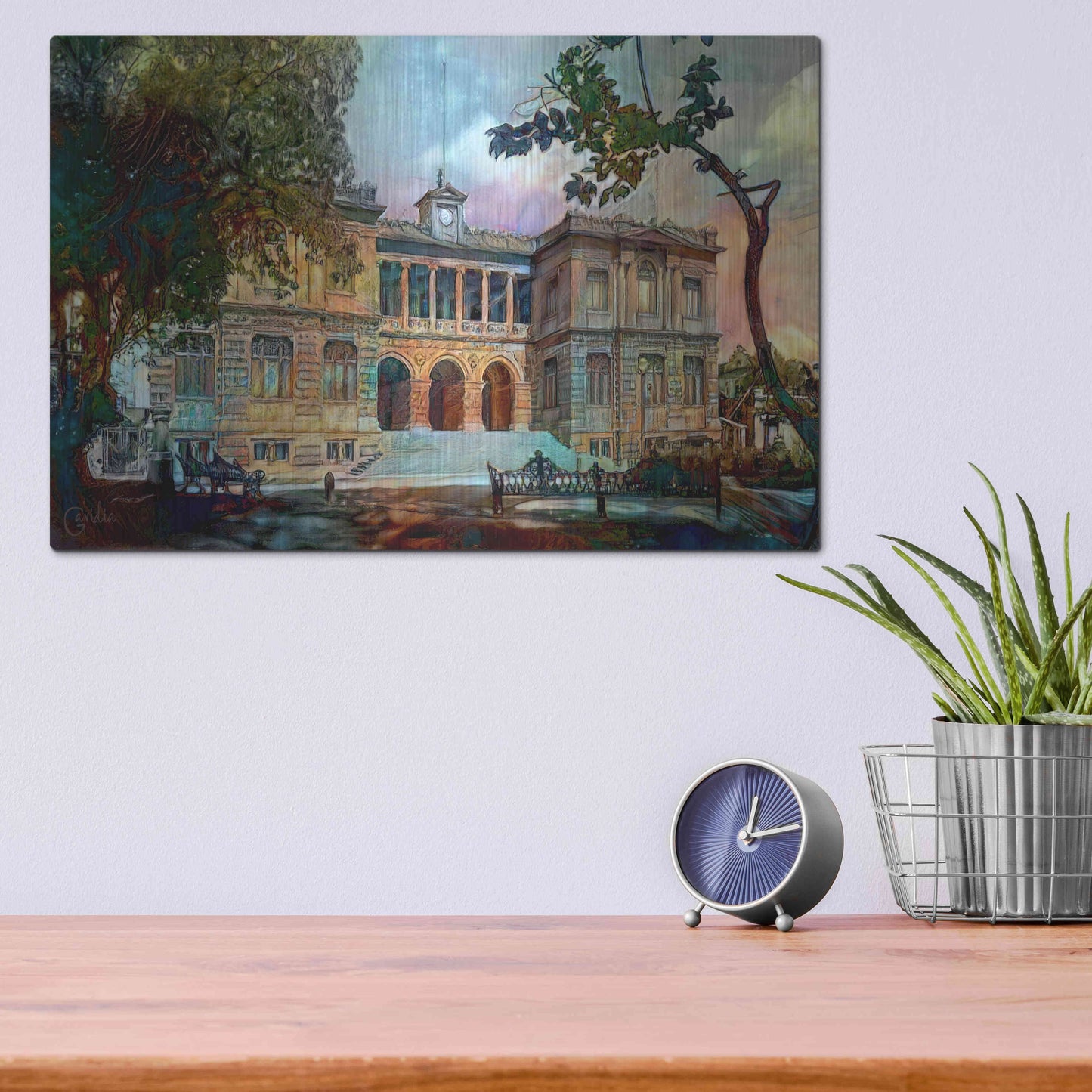 Luxe Metal Art 'Mexico City Museum of Geology' by Pedro Gavidia, Metal Wall Art,16x12