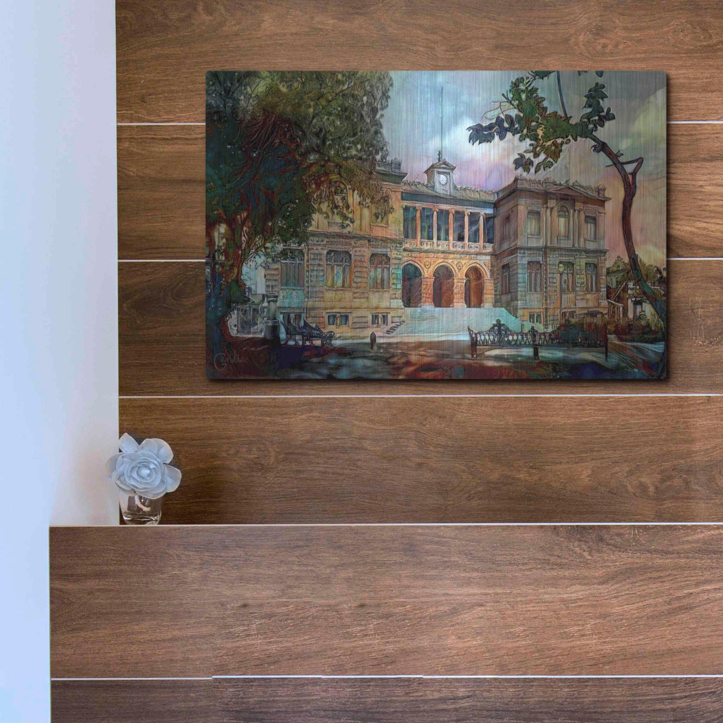 Luxe Metal Art 'Mexico City Museum of Geology' by Pedro Gavidia, Metal Wall Art,16x12