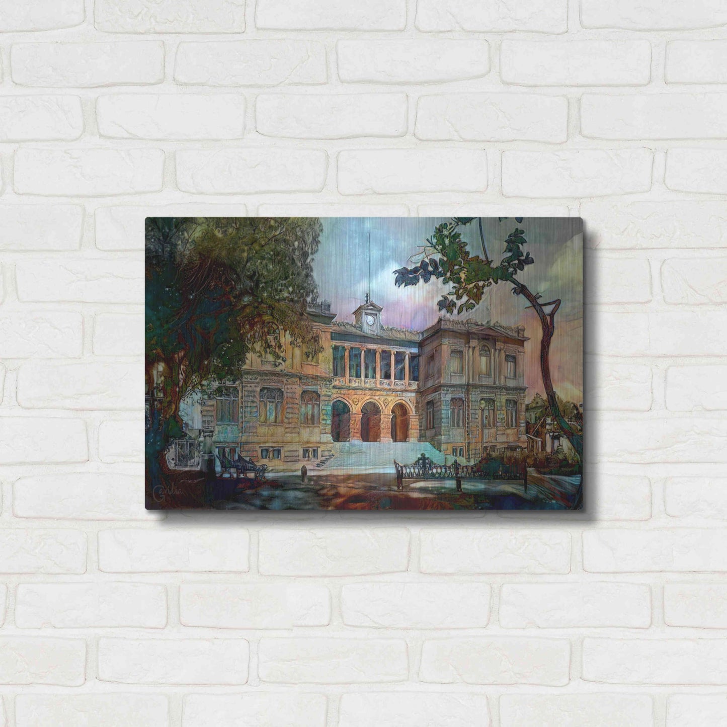 Luxe Metal Art 'Mexico City Museum of Geology' by Pedro Gavidia, Metal Wall Art,24x16