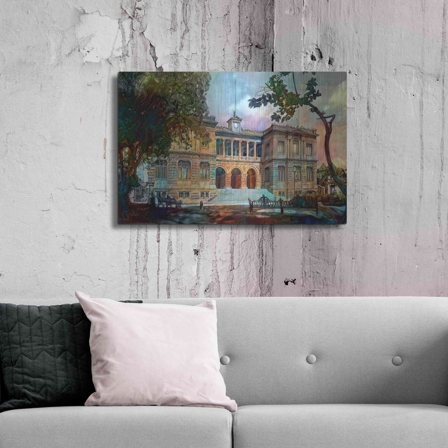 Luxe Metal Art 'Mexico City Museum of Geology' by Pedro Gavidia, Metal Wall Art,36x24