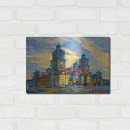 Luxe Metal Art 'Mexico City Metropolitan Cathedral' by Pedro Gavidia, Metal Wall Art,16x12