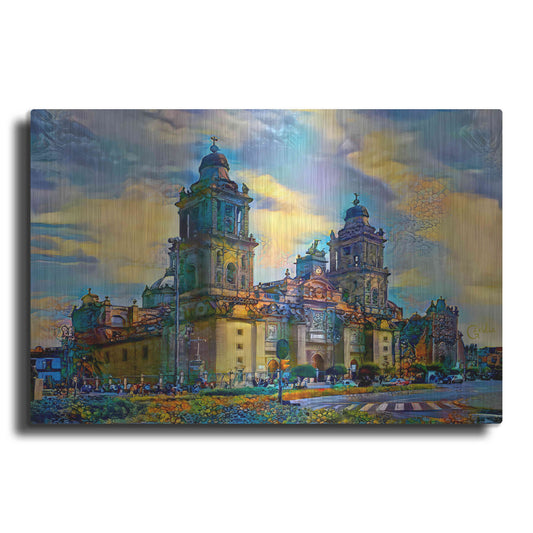 Luxe Metal Art 'Mexico City Metropolitan Cathedral' by Pedro Gavidia, Metal Wall Art