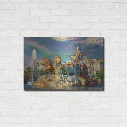 Luxe Metal Art 'Madrid Spain Cibeles Fountain' by Pedro Gavidia, Metal Wall Art,36x24