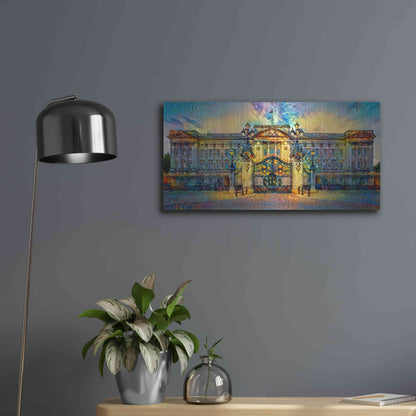Luxe Metal Art 'London England Buckingham Palace' by Pedro Gavidia, Metal Wall Art,24x12