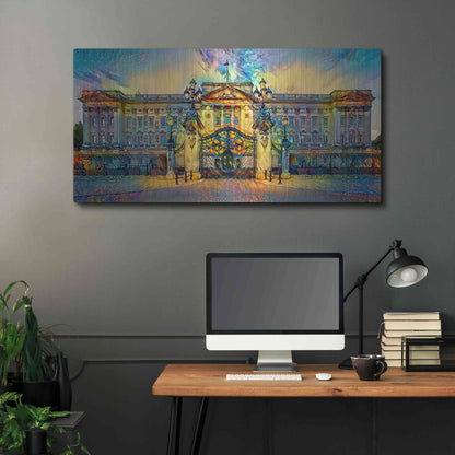 Luxe Metal Art 'London England Buckingham Palace' by Pedro Gavidia, Metal Wall Art,48x24