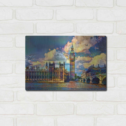 Luxe Metal Art 'London England Big Ben and Parliament' by Pedro Gavidia, Metal Wall Art,16x12
