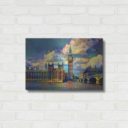 Luxe Metal Art 'London England Big Ben and Parliament' by Pedro Gavidia, Metal Wall Art,24x16