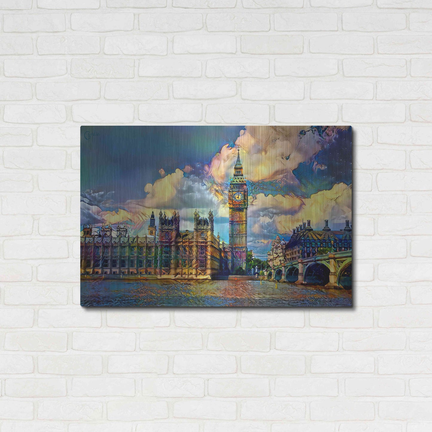 Luxe Metal Art 'London England Big Ben and Parliament' by Pedro Gavidia, Metal Wall Art,36x24