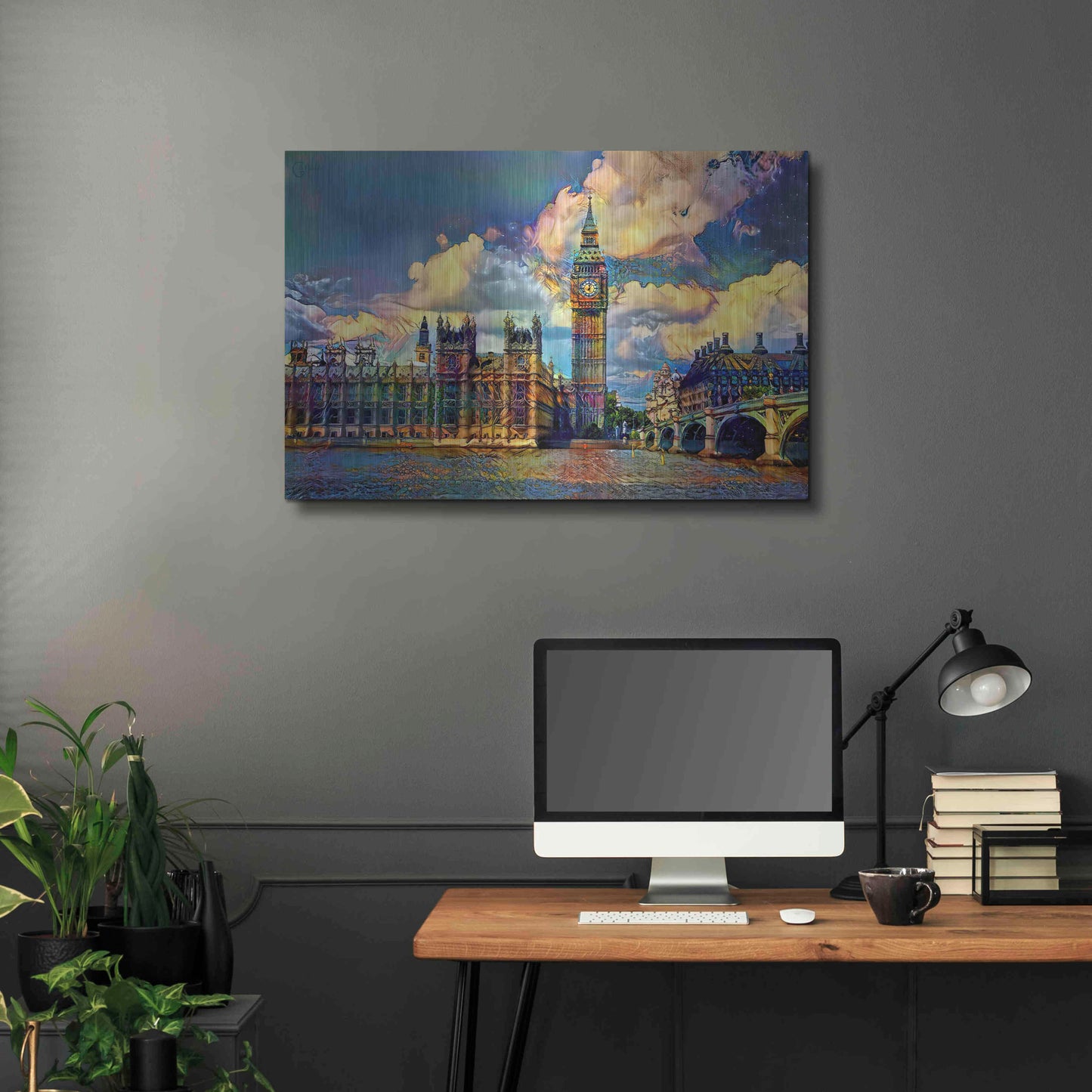 Luxe Metal Art 'London England Big Ben and Parliament' by Pedro Gavidia, Metal Wall Art,36x24