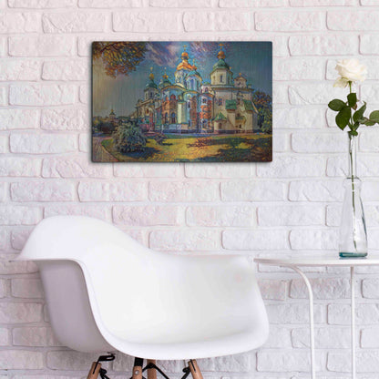 Luxe Metal Art 'Kyiv Ukraine Saint Sophia Cathedral' by Pedro Gavidia, Metal Wall Art,24x16