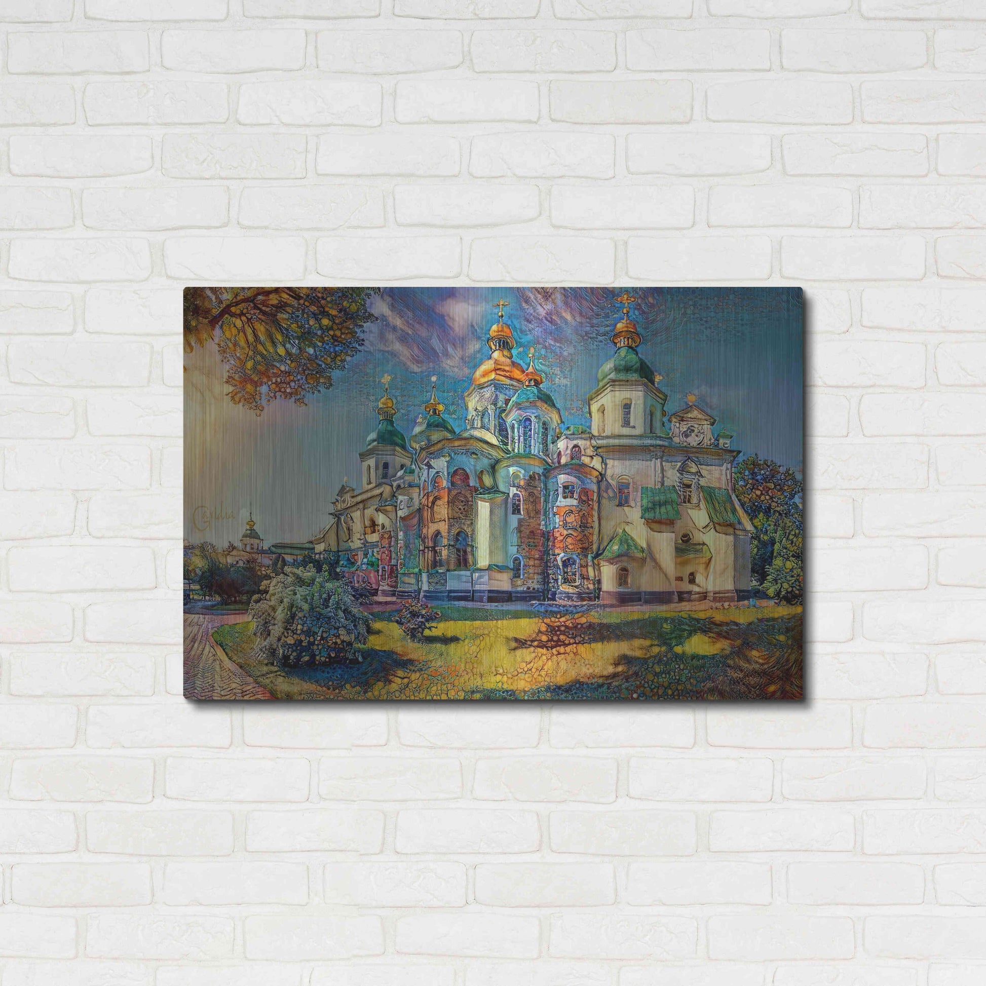 Luxe Metal Art 'Kyiv Ukraine Saint Sophia Cathedral' by Pedro Gavidia, Metal Wall Art,36x24