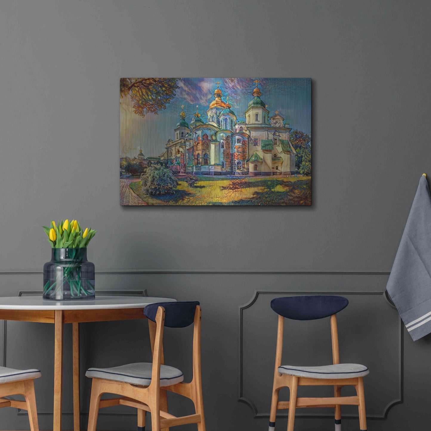 Luxe Metal Art 'Kyiv Ukraine Saint Sophia Cathedral' by Pedro Gavidia, Metal Wall Art,36x24