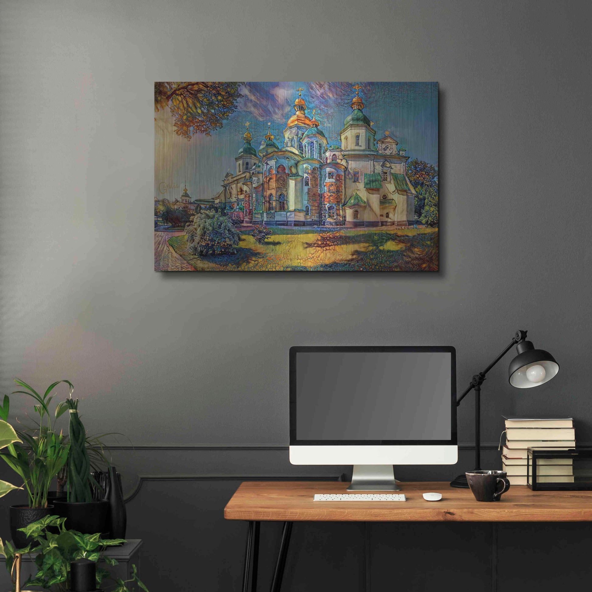 Luxe Metal Art 'Kyiv Ukraine Saint Sophia Cathedral' by Pedro Gavidia, Metal Wall Art,36x24