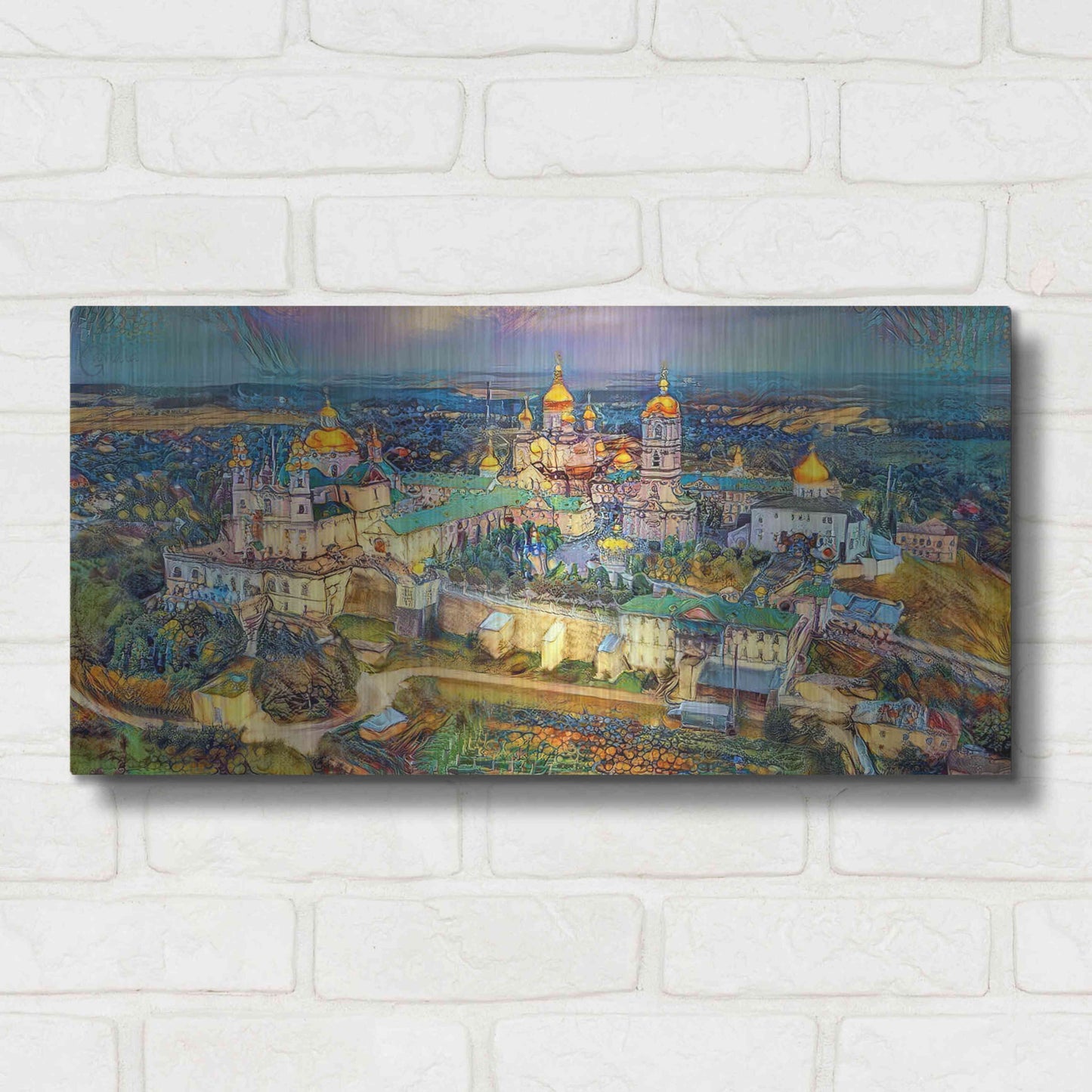 Luxe Metal Art 'Kyiv Ukraine Kyiv Pechersk Lavra Monastery of the Caves' by Pedro Gavidia, Metal Wall Art,24x12