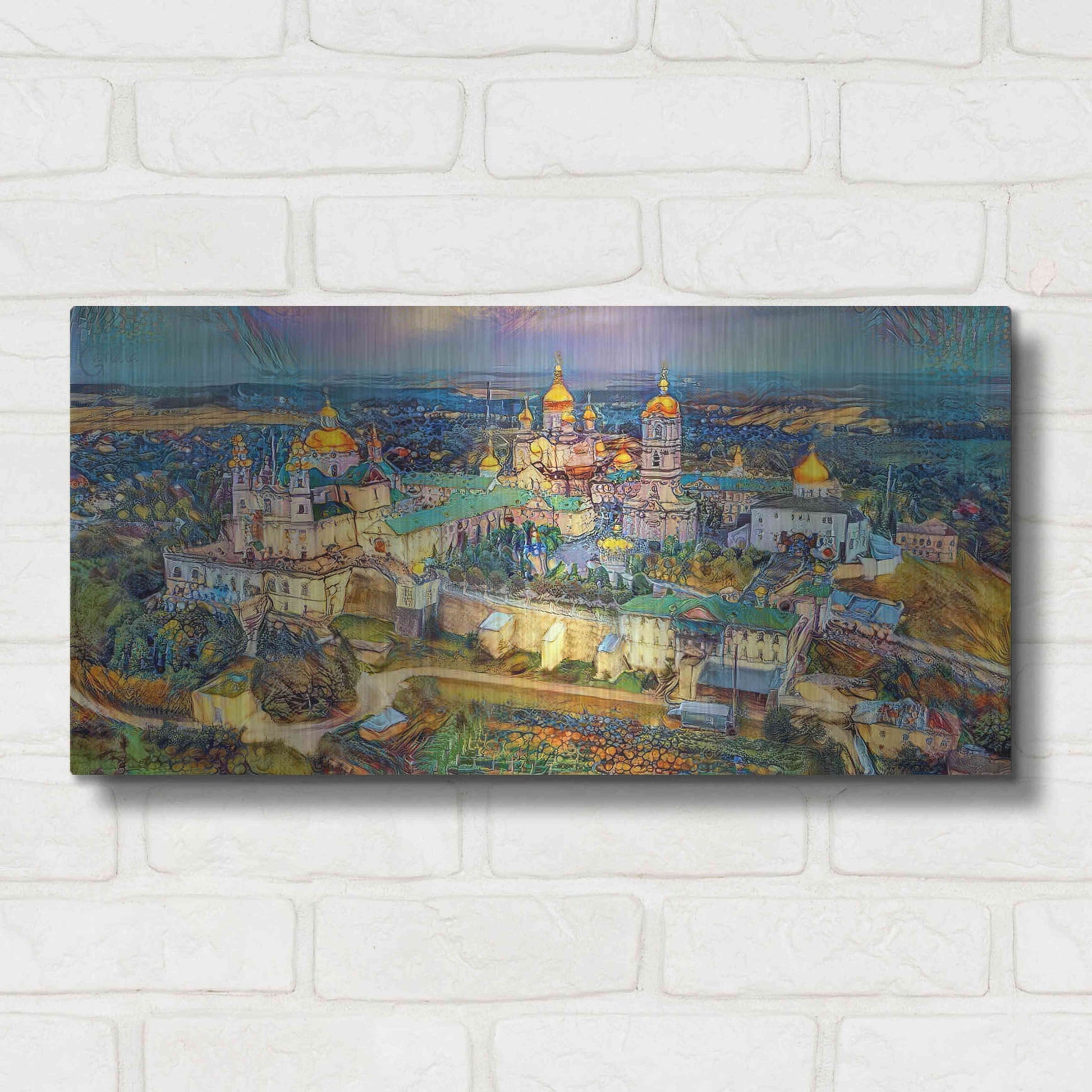 Luxe Metal Art 'Kyiv Ukraine Kyiv Pechersk Lavra Monastery of the Caves' by Pedro Gavidia, Metal Wall Art,24x12