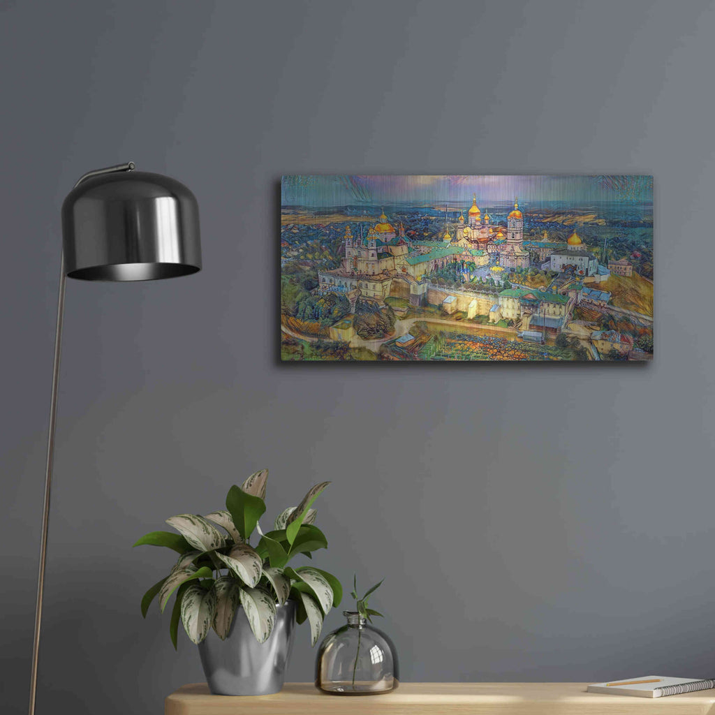 Luxe Metal Art 'Kyiv Ukraine Kyiv Pechersk Lavra Monastery of the Caves' by Pedro Gavidia, Metal Wall Art,24x12