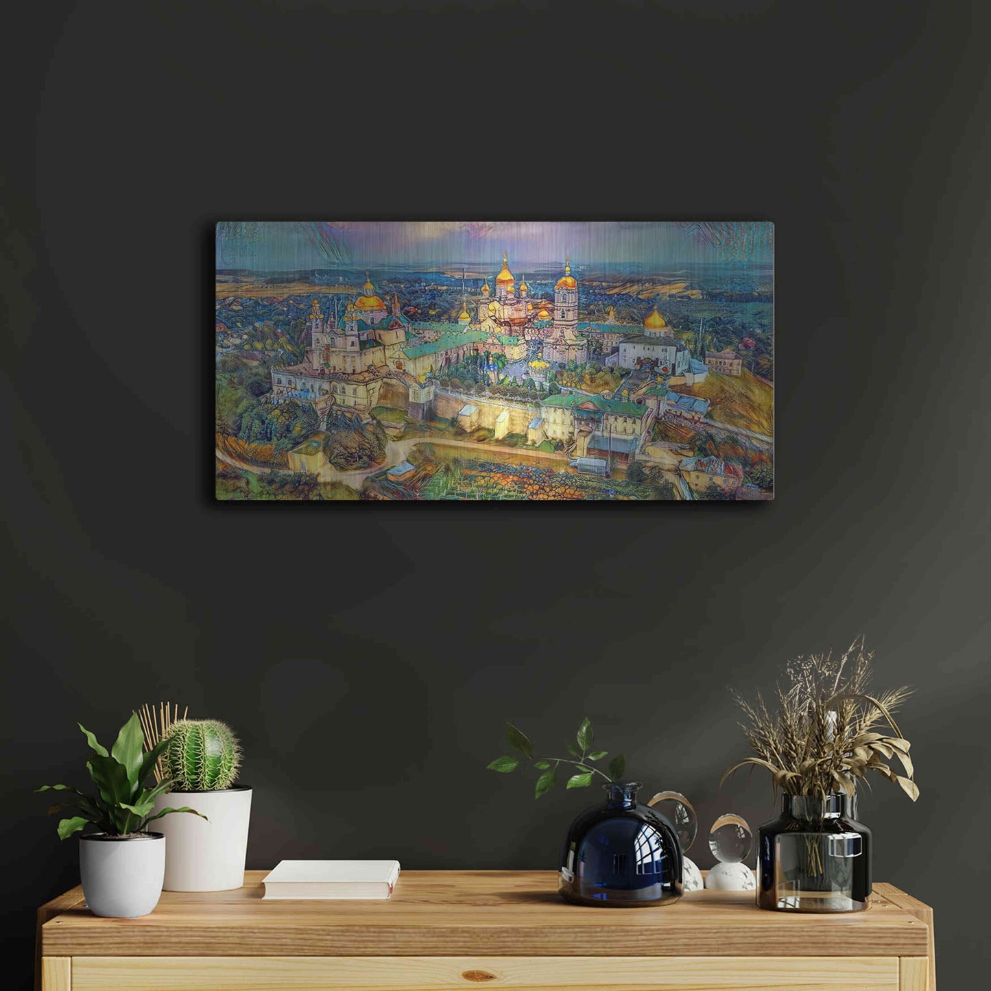 Luxe Metal Art 'Kyiv Ukraine Kyiv Pechersk Lavra Monastery of the Caves' by Pedro Gavidia, Metal Wall Art,24x12