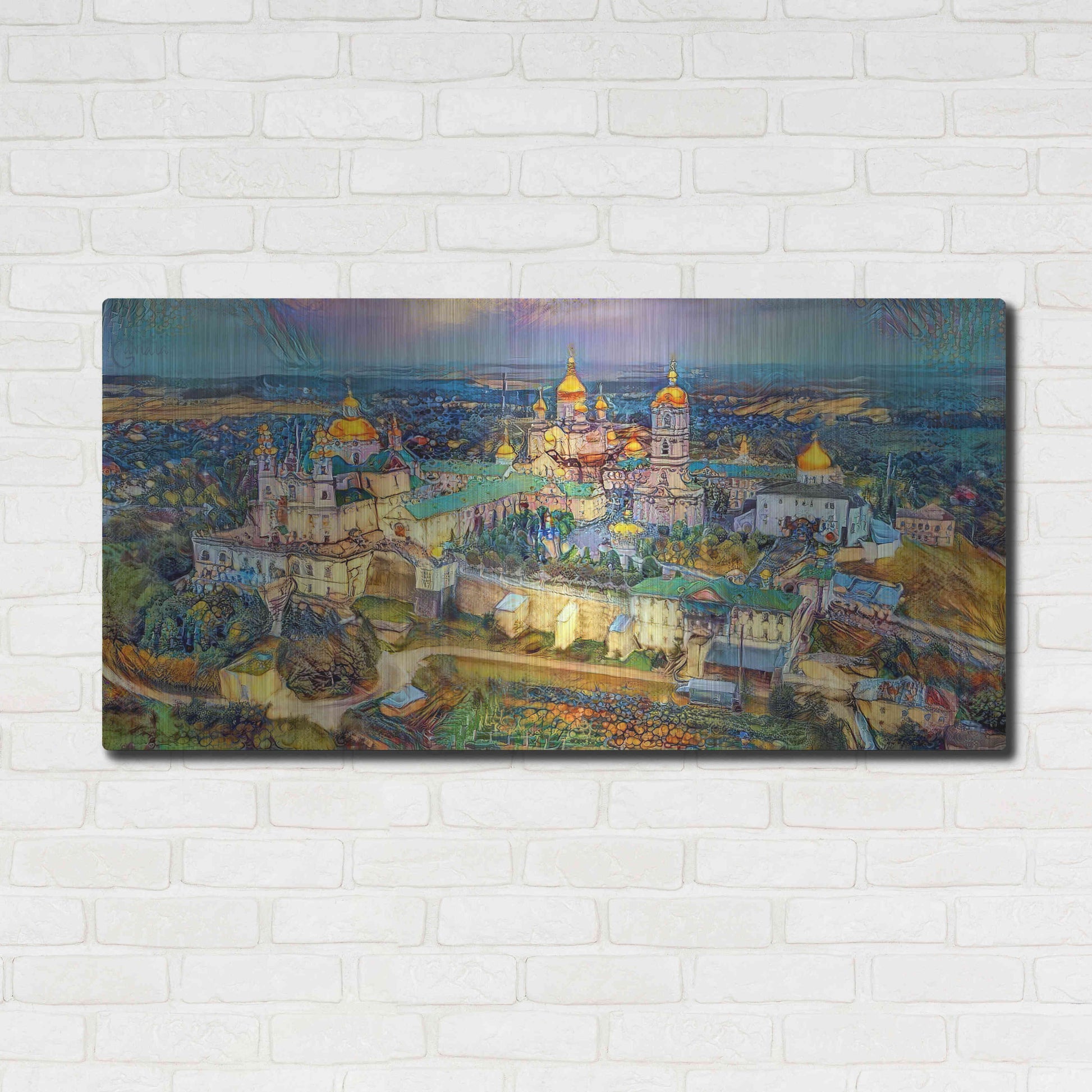 Luxe Metal Art 'Kyiv Ukraine Kyiv Pechersk Lavra Monastery of the Caves' by Pedro Gavidia, Metal Wall Art,48x24