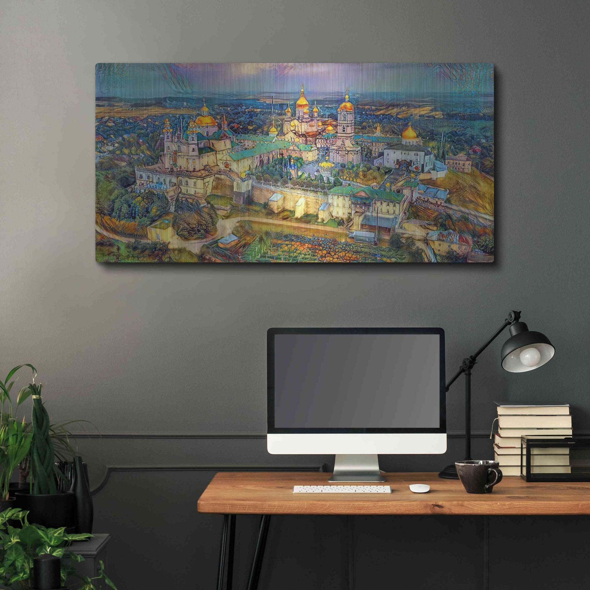 Luxe Metal Art 'Kyiv Ukraine Kyiv Pechersk Lavra Monastery of the Caves' by Pedro Gavidia, Metal Wall Art,48x24