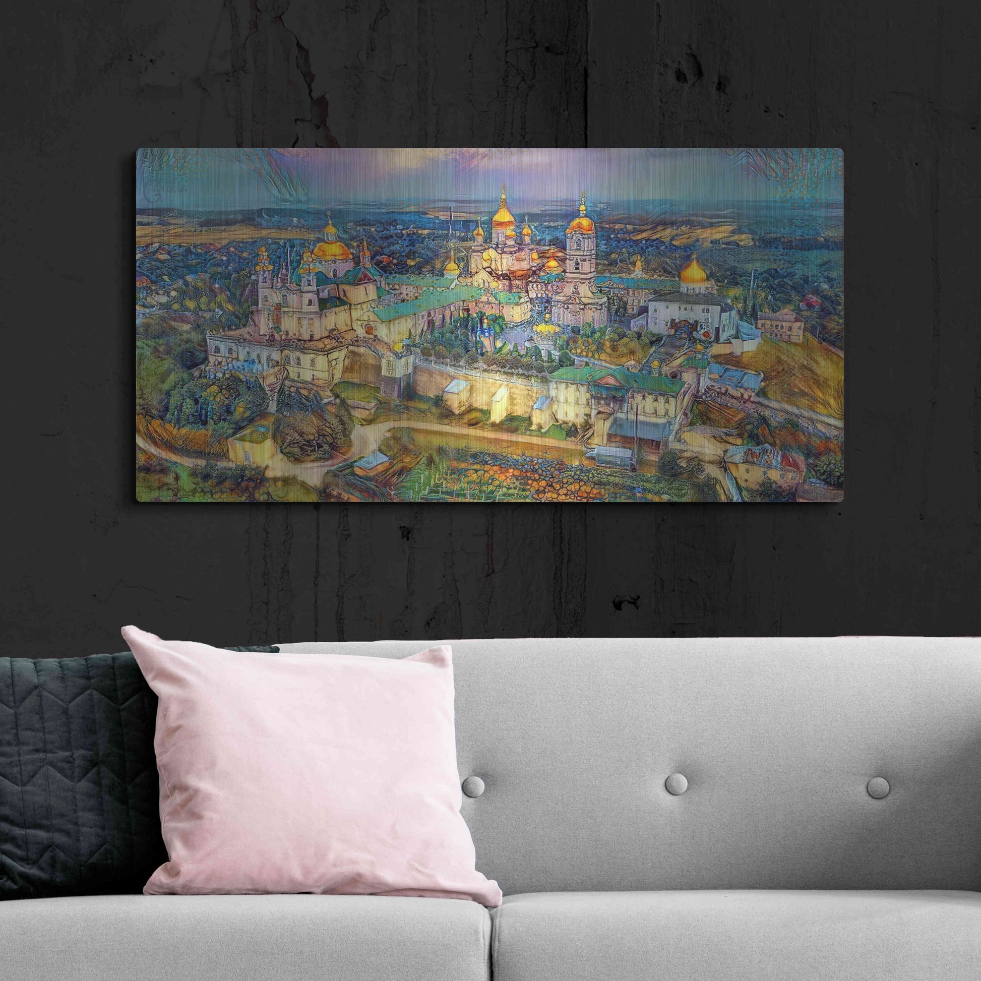 Luxe Metal Art 'Kyiv Ukraine Kyiv Pechersk Lavra Monastery of the Caves' by Pedro Gavidia, Metal Wall Art,48x24