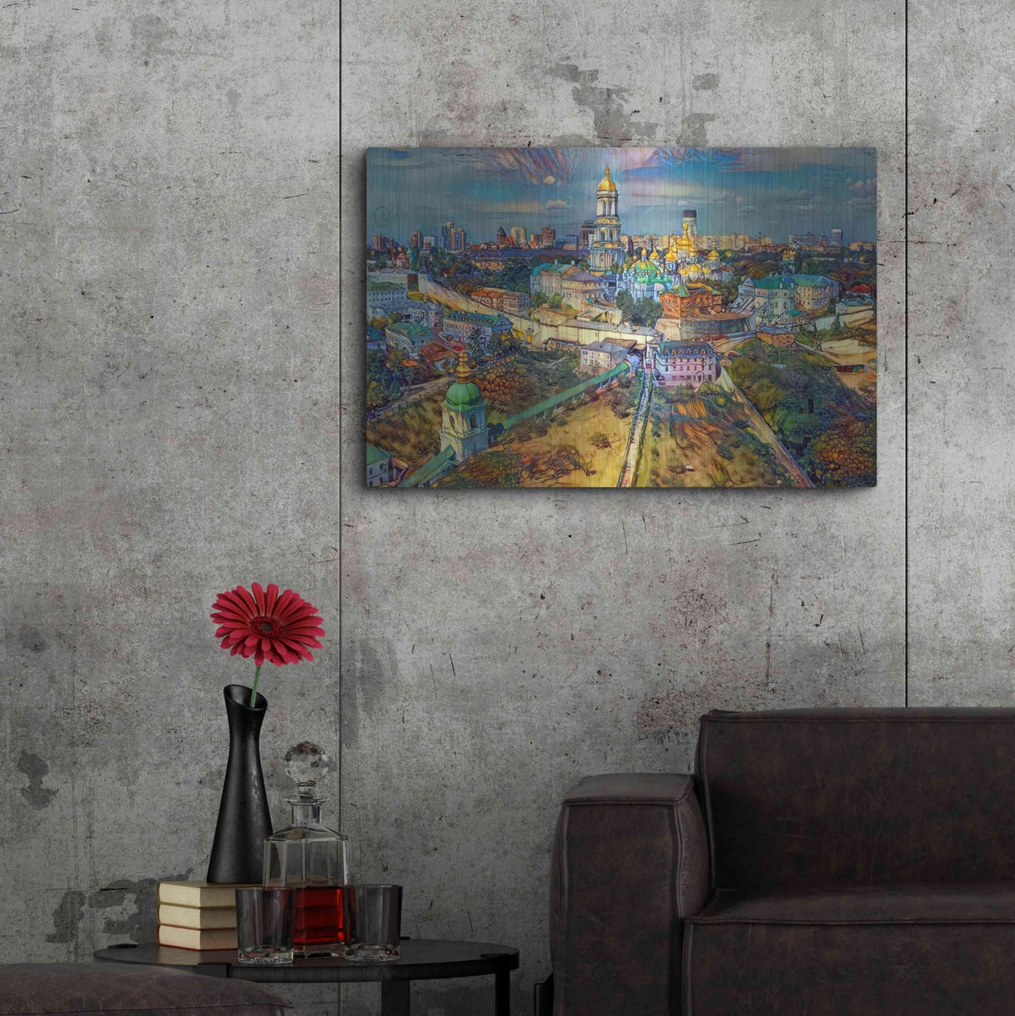Luxe Metal Art 'Kyiv Ukraine City' by Pedro Gavidia, Metal Wall Art,36x24