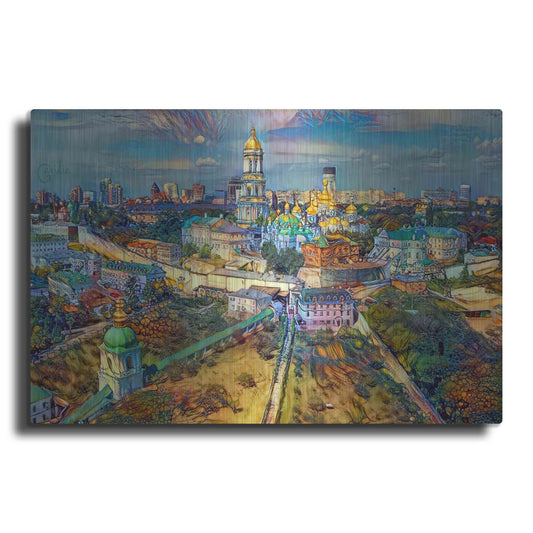 Luxe Metal Art 'Kyiv Ukraine City' by Pedro Gavidia, Metal Wall Art