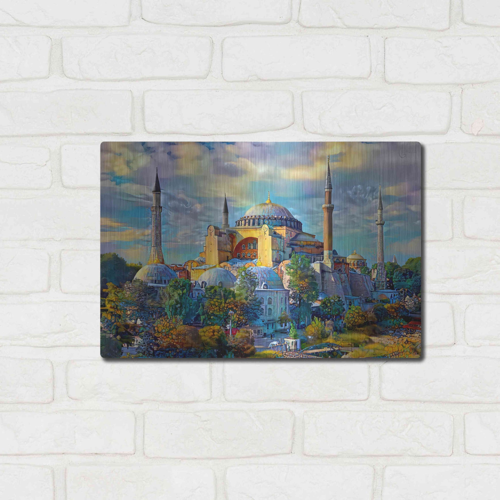 Luxe Metal Art 'Istanbul Turkey Hagia Sophia' by Pedro Gavidia, Metal Wall Art,16x12