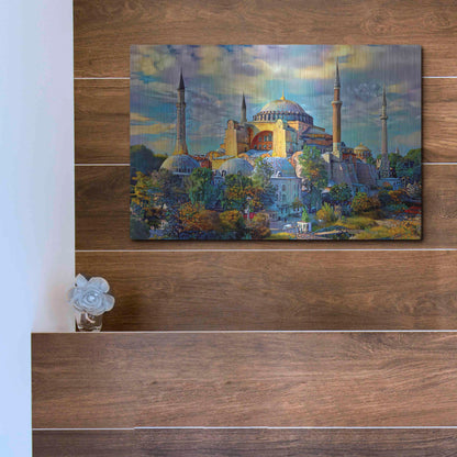 Luxe Metal Art 'Istanbul Turkey Hagia Sophia' by Pedro Gavidia, Metal Wall Art,16x12