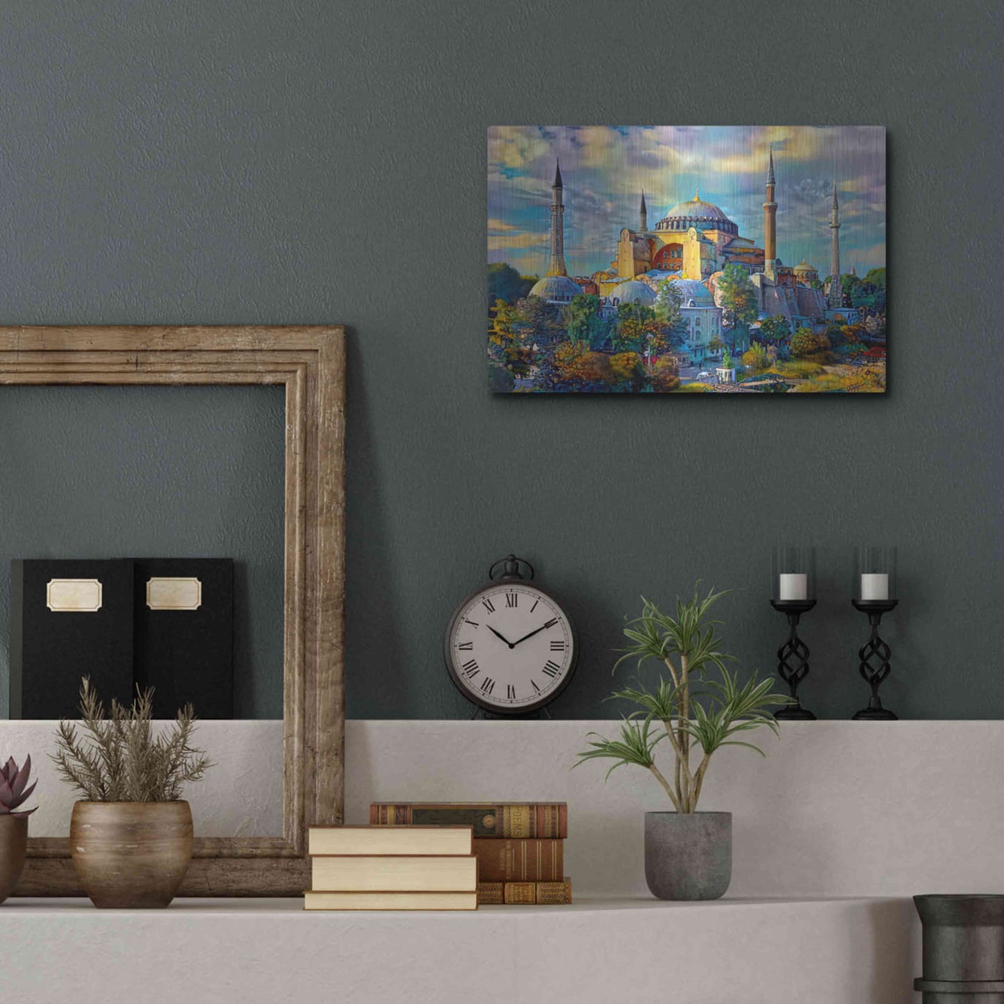 Luxe Metal Art 'Istanbul Turkey Hagia Sophia' by Pedro Gavidia, Metal Wall Art,16x12