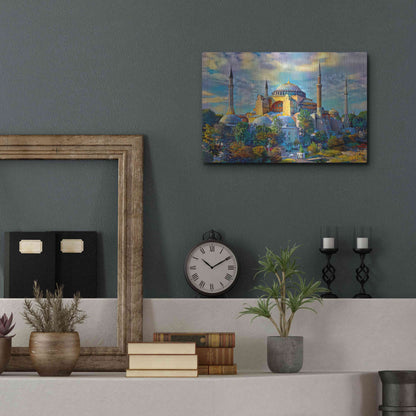 Luxe Metal Art 'Istanbul Turkey Hagia Sophia' by Pedro Gavidia, Metal Wall Art,16x12