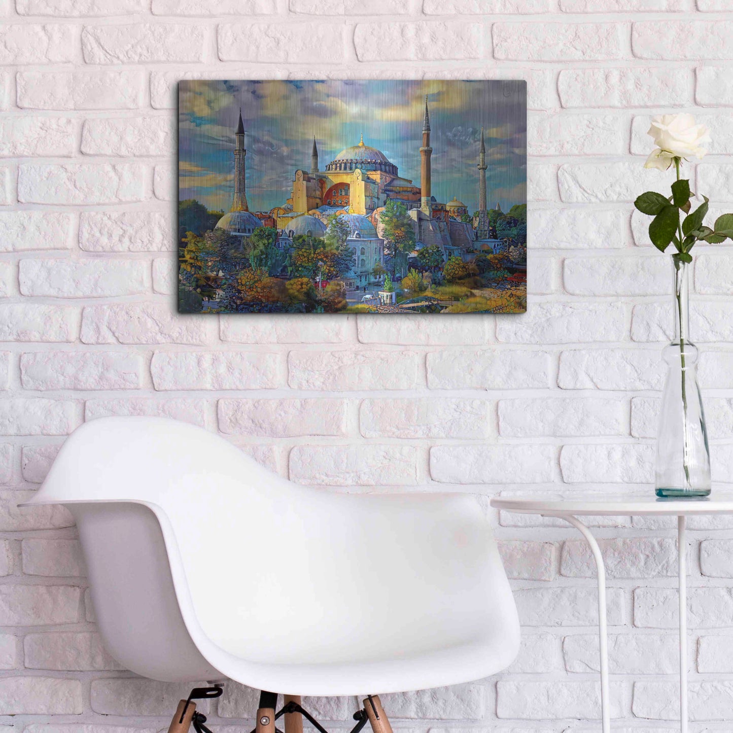 Luxe Metal Art 'Istanbul Turkey Hagia Sophia' by Pedro Gavidia, Metal Wall Art,24x16