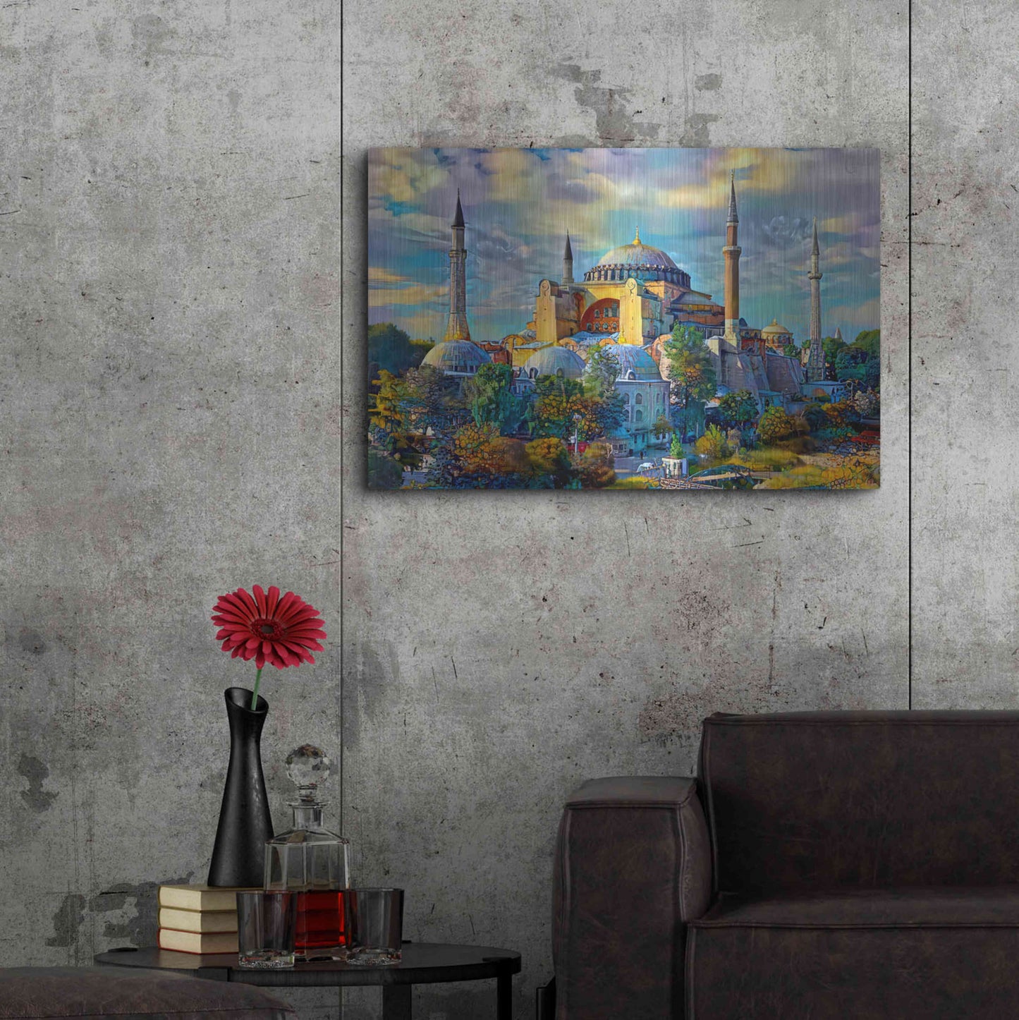 Luxe Metal Art 'Istanbul Turkey Hagia Sophia' by Pedro Gavidia, Metal Wall Art,36x24