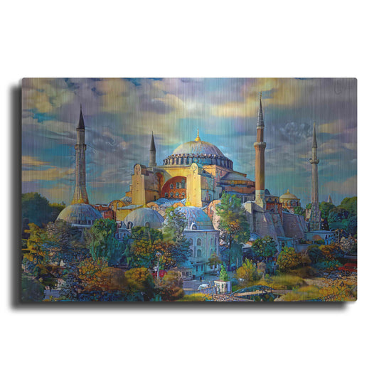 Luxe Metal Art 'Istanbul Turkey Hagia Sophia' by Pedro Gavidia, Metal Wall Art