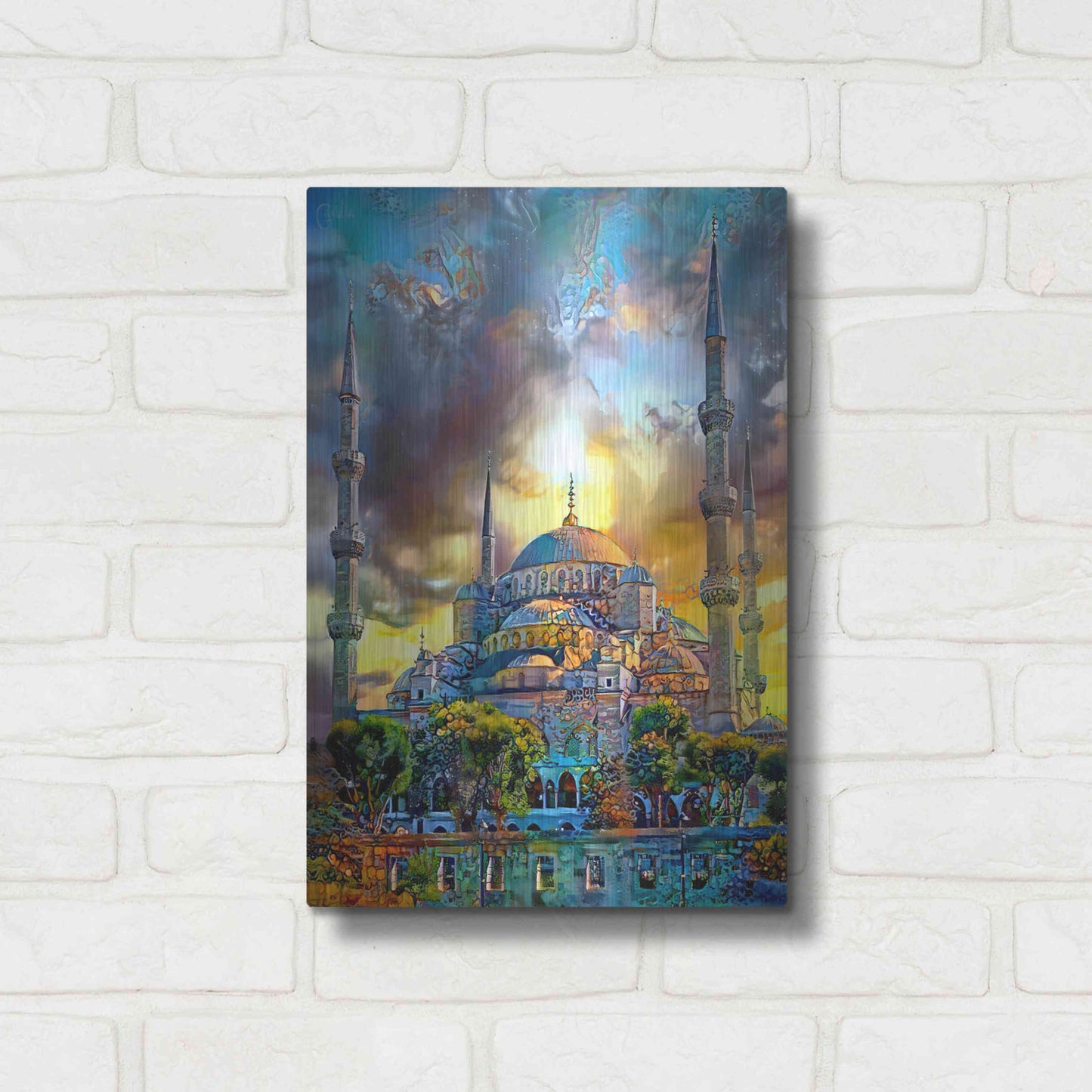 Luxe Metal Art 'Istanbul Turkey Blue Mosque' by Pedro Gavidia, Metal Wall Art,12x16