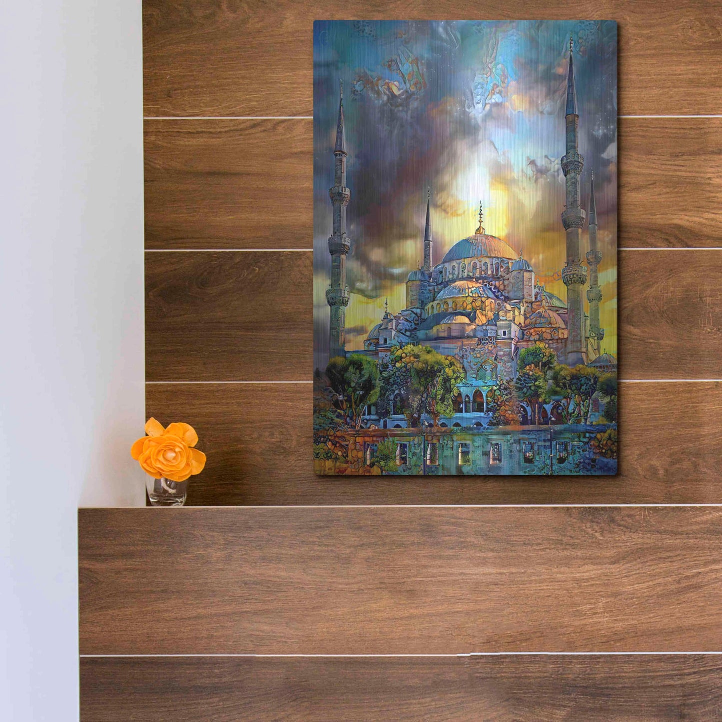 Luxe Metal Art 'Istanbul Turkey Blue Mosque' by Pedro Gavidia, Metal Wall Art,12x16