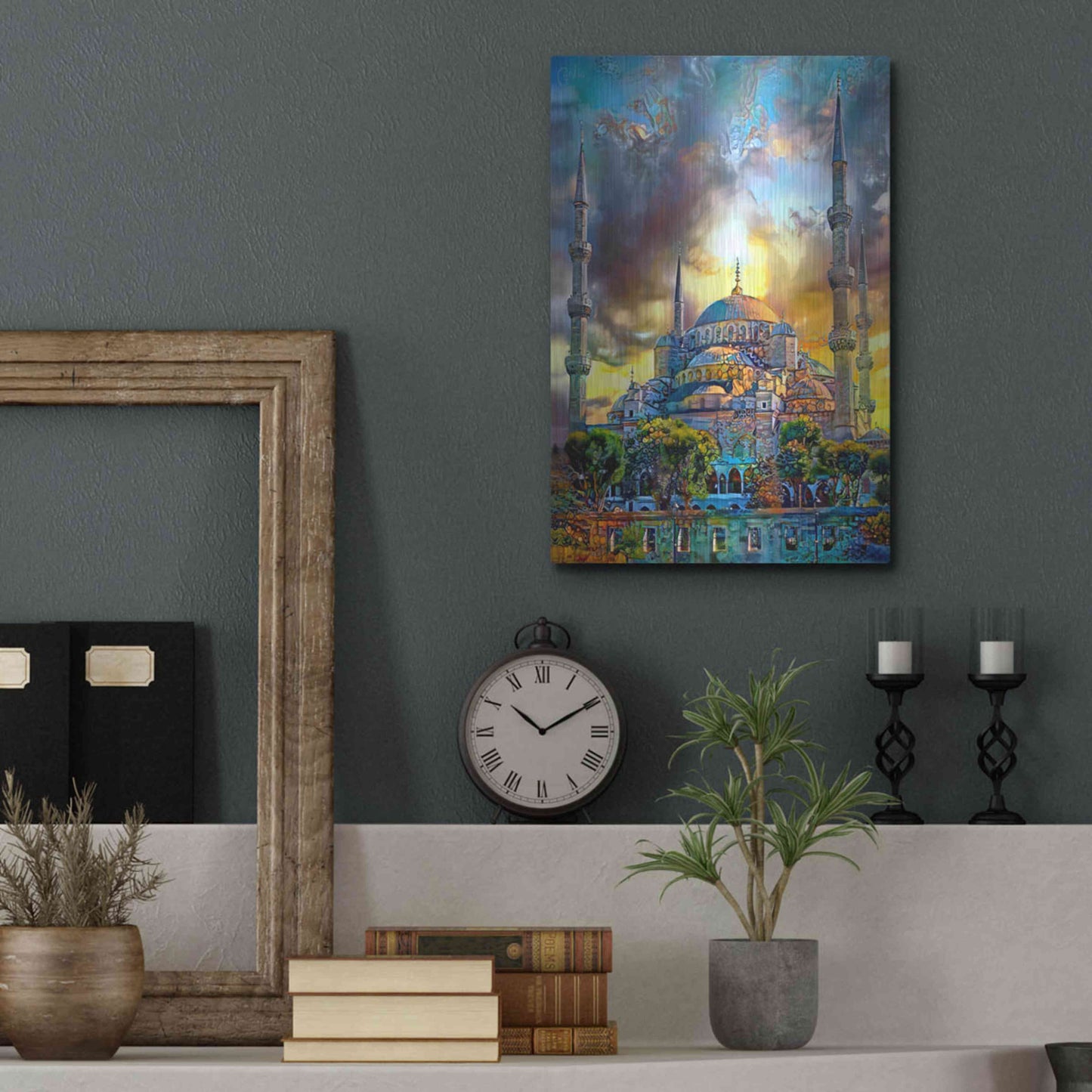 Luxe Metal Art 'Istanbul Turkey Blue Mosque' by Pedro Gavidia, Metal Wall Art,12x16