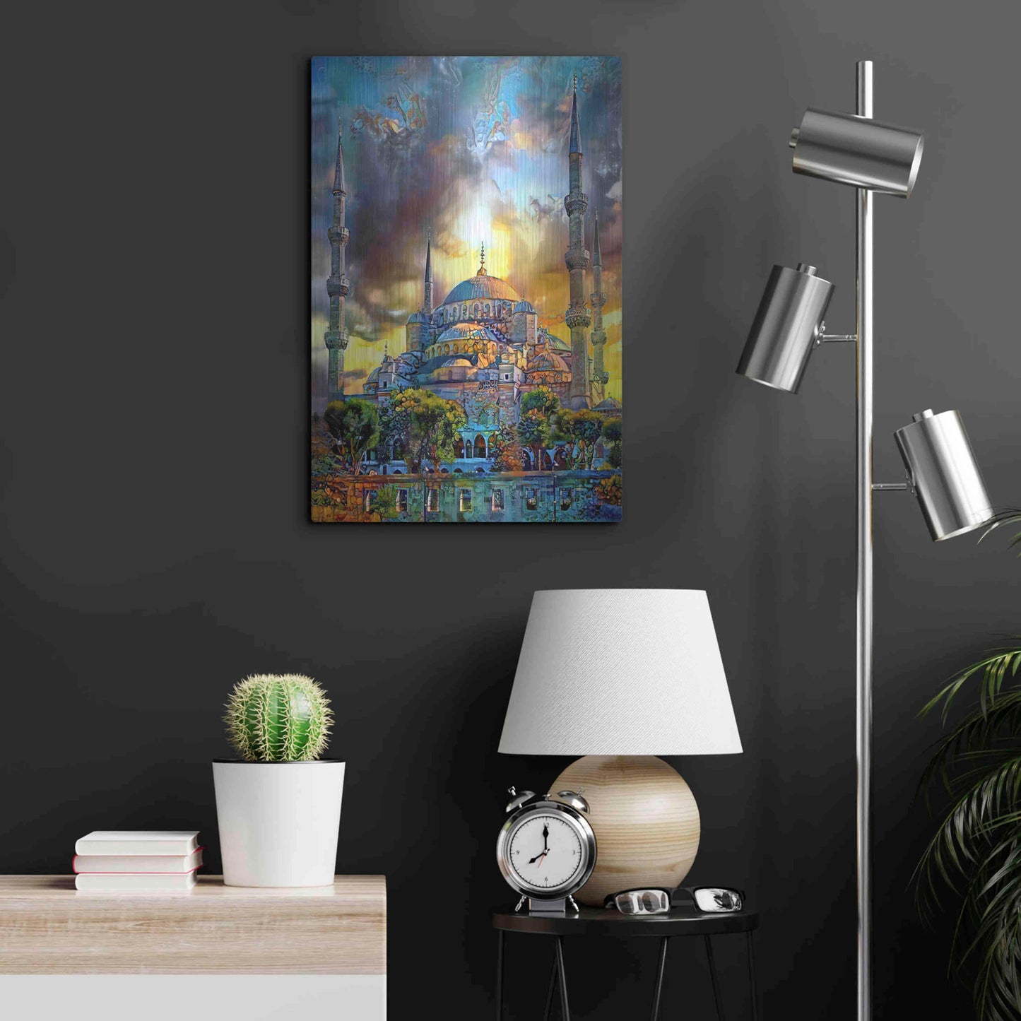 Luxe Metal Art 'Istanbul Turkey Blue Mosque' by Pedro Gavidia, Metal Wall Art,16x24