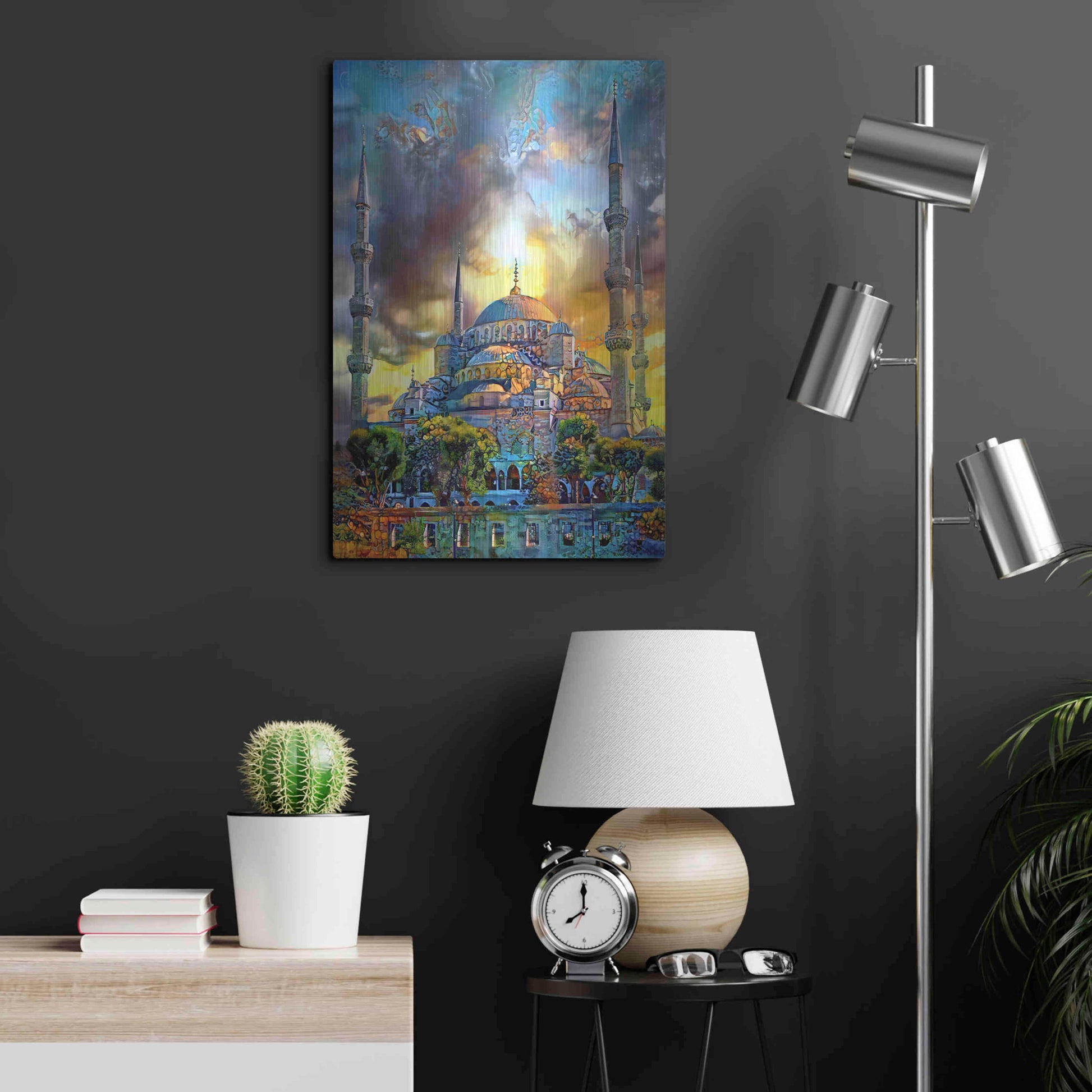 Luxe Metal Art 'Istanbul Turkey Blue Mosque' by Pedro Gavidia, Metal Wall Art,16x24