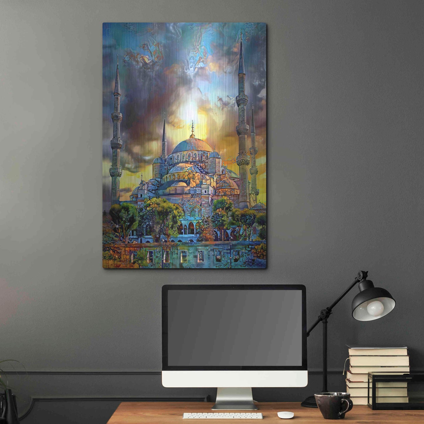 Luxe Metal Art 'Istanbul Turkey Blue Mosque' by Pedro Gavidia, Metal Wall Art,24x36