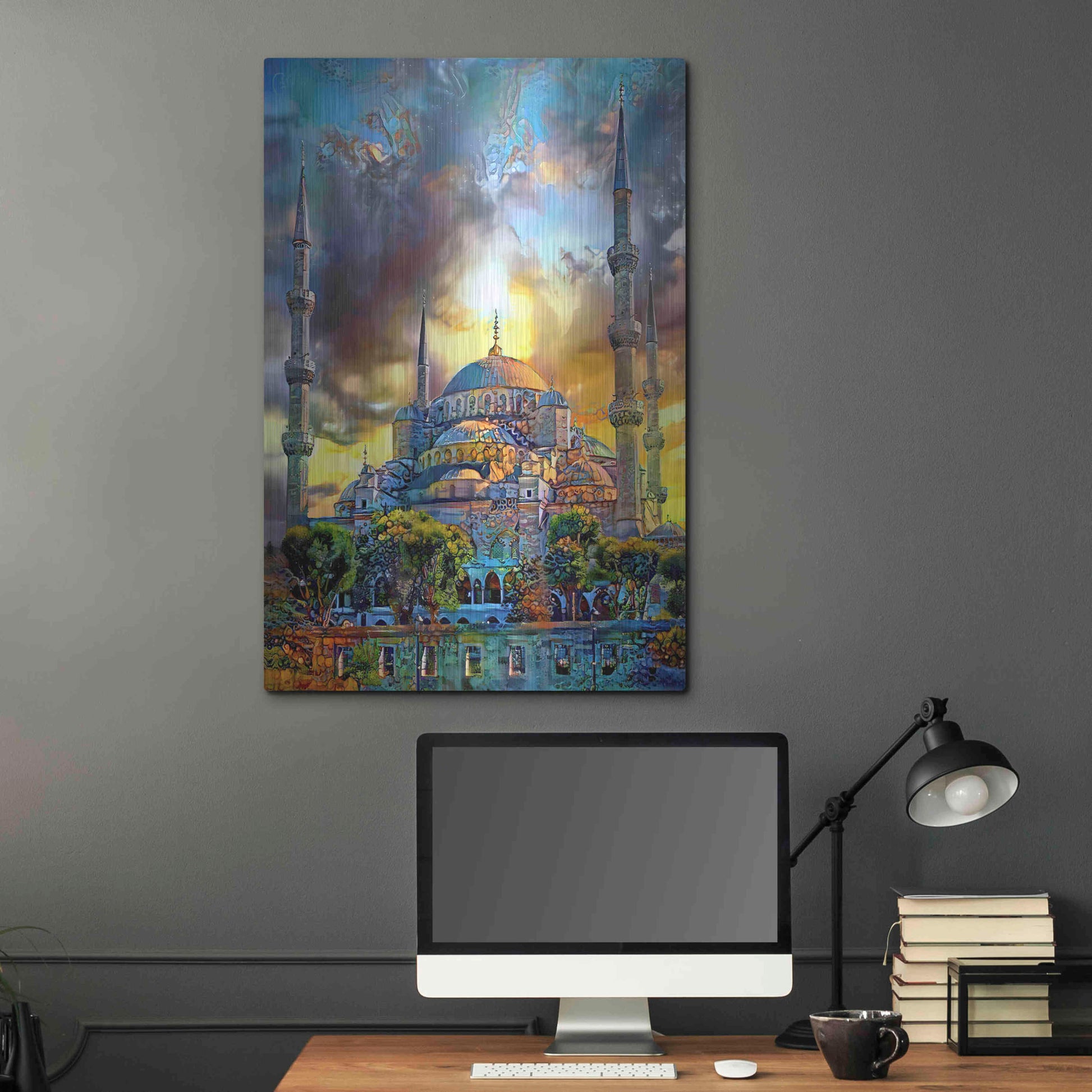 Luxe Metal Art 'Istanbul Turkey Blue Mosque' by Pedro Gavidia, Metal Wall Art,24x36