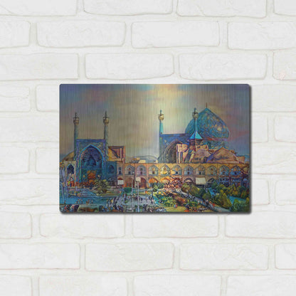 Luxe Metal Art 'Isfahan Iran Imam Khomeini Mosque' by Pedro Gavidia, Metal Wall Art,16x12