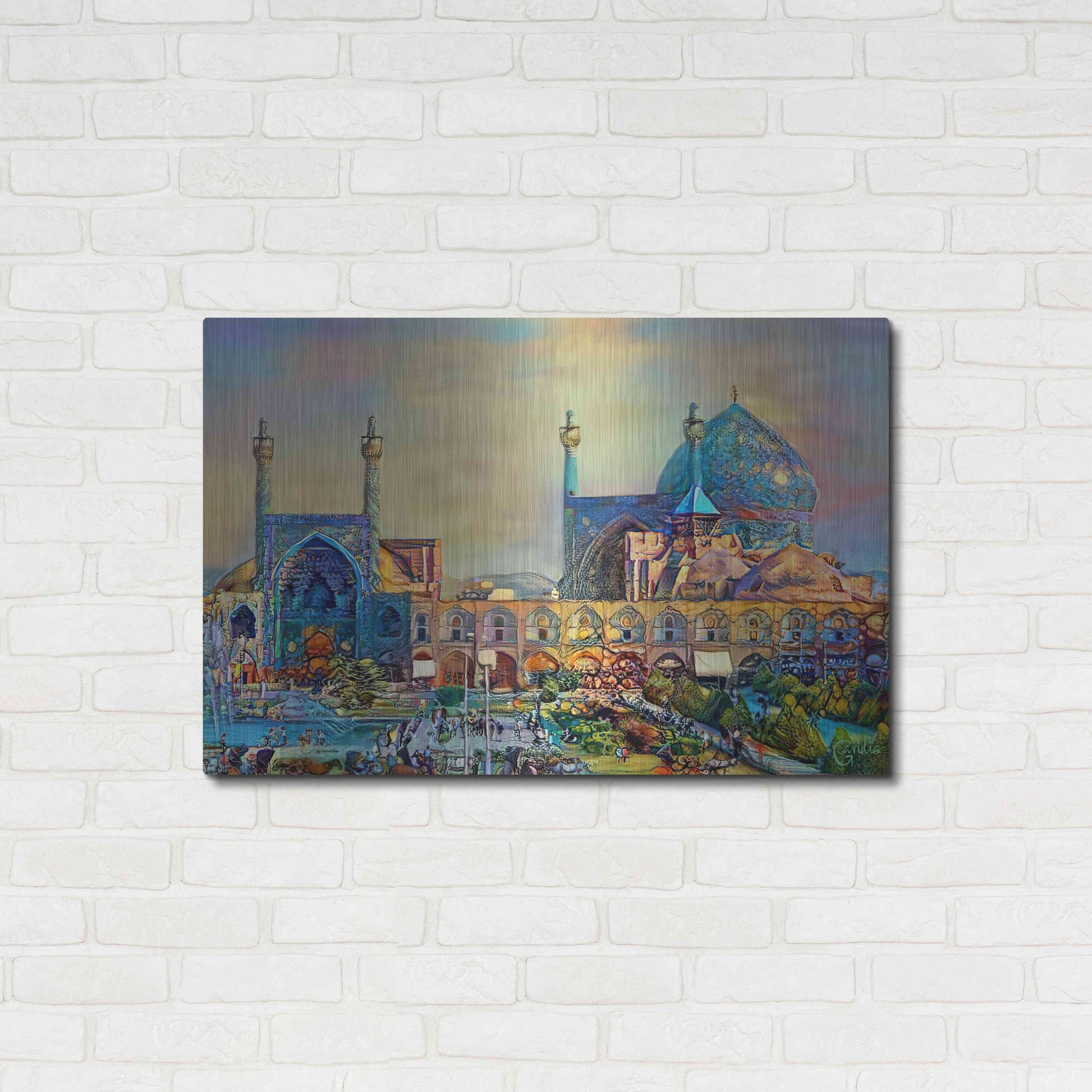 Luxe Metal Art 'Isfahan Iran Imam Khomeini Mosque' by Pedro Gavidia, Metal Wall Art,36x24